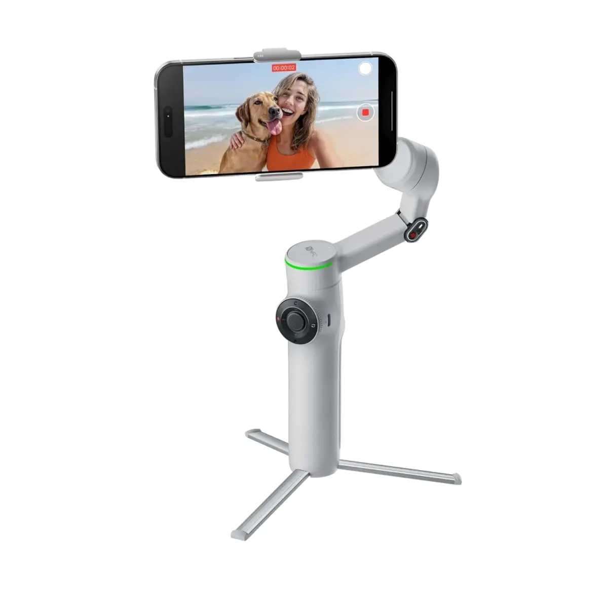 Insta360 Flow 2 Pro Grey - AI Tracking Phone Gimbal, 200+ App Tracking with DockKit, Multi-Person Tracking, 360º Pan Tracking, Built-in Tripod/Selfie Stick, iPhone/Android Portable Stabilizer