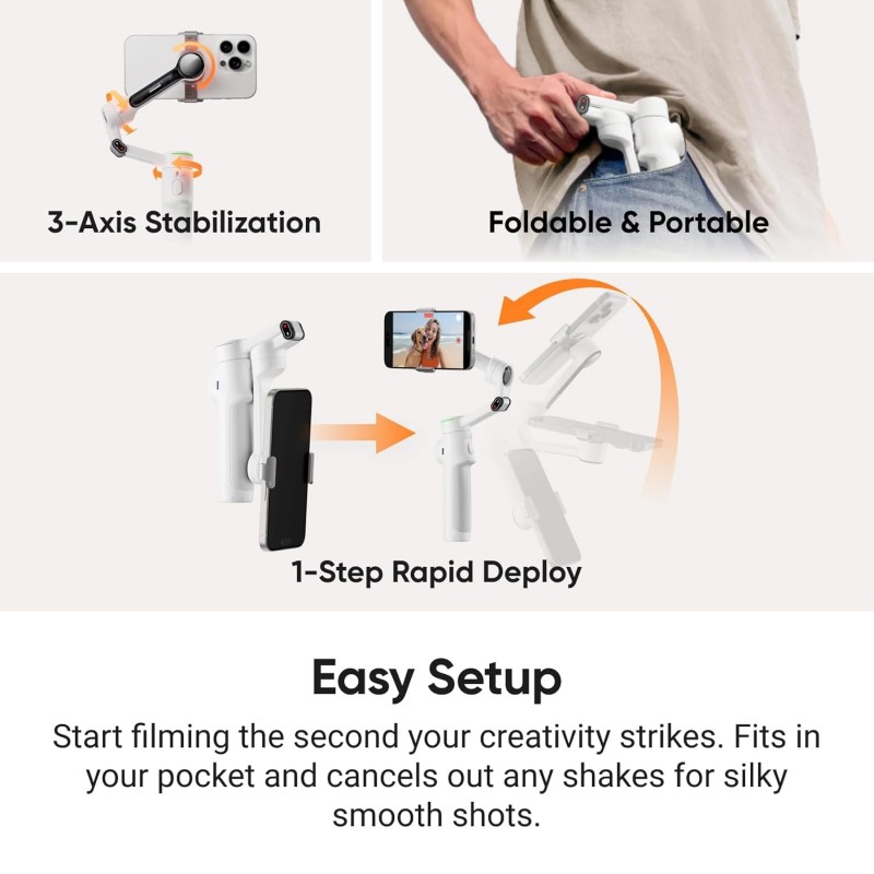 Insta360 Flow 2 Pro Grey - AI Tracking Phone Gimbal, 200+ App Tracking with DockKit, Multi-Person Tracking, 360º Pan Tracking, Built-in Tripod/Selfie Stick, iPhone/Android Portable Stabilizer Insta360 Flow 2 Pro Grey - AI Tracking Phone Gimbal, 200+ App Tracking with DockKit, Multi-Person Tracking, 360º Pan Tracking, Built-in Tripod/Selfie Stick, iPhone/Android Portable Stabilizer
