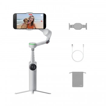 Insta360 Flow 2 Pro Grey - AI Tracking Phone Gimbal, 200+ App Tracking with DockKit, Multi-Person Tracking, 360º Pan Tracking, Built-in Tripod/Selfie Stick, iPhone/Android Portable Stabilizer