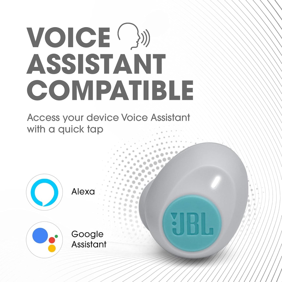 JBL C115TWS True Wireless Headphone with Built-in Mic, 21 Hours Combined Playtime, Dual Connect and Bluetooth 5.0 (Mint)