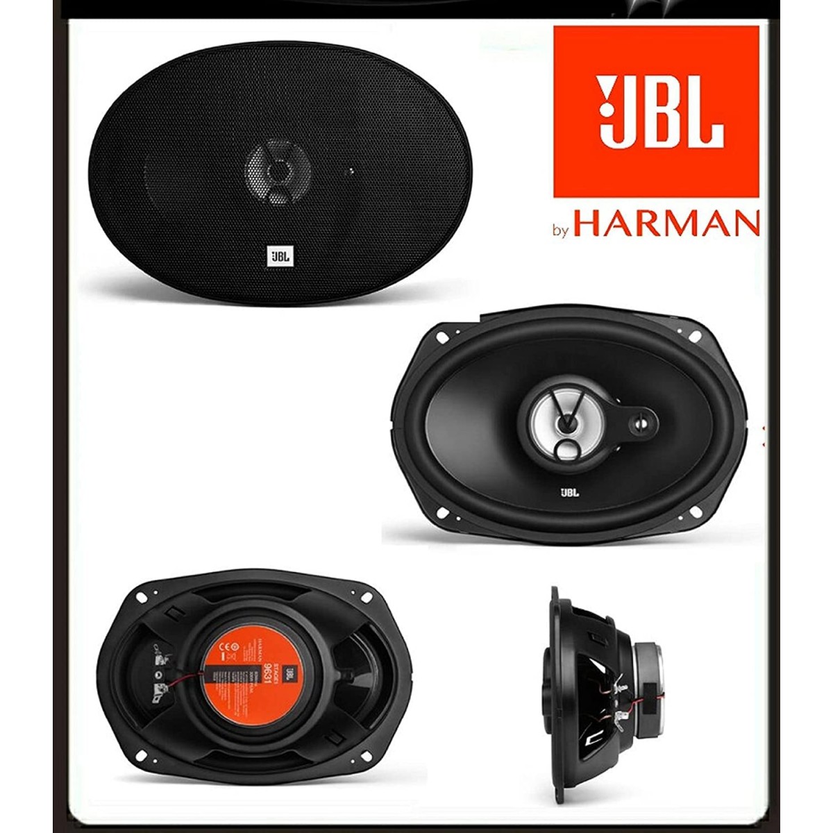 JBL A500HI 500W 6" x 9" 3-Way Wired Speakers, Black