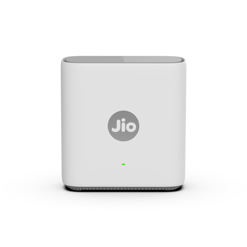 Jio AX6000 Mesh WiFi 6 Device, Works with JioAirFiber Only, Jio True AI Mesh, Dual Band, Up to 6 Gbps Speed, WPA3 Security, Mu-MIMO, OFDMA, Easy Setup with JioHome App, Wireless Range Extender(JE6801)