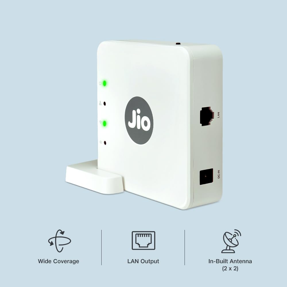 Jio Wi-Fi Mesh Device JCM0112, AC1200 Dual Band, Works with JioFiber Only, Easy Installation Using JioHome App