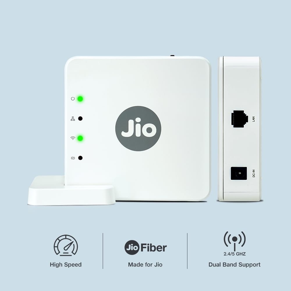 Jio Wi-Fi Mesh Device JCM0112, AC1200 Dual Band, Works with JioFiber Only, Easy Installation Using JioHome App