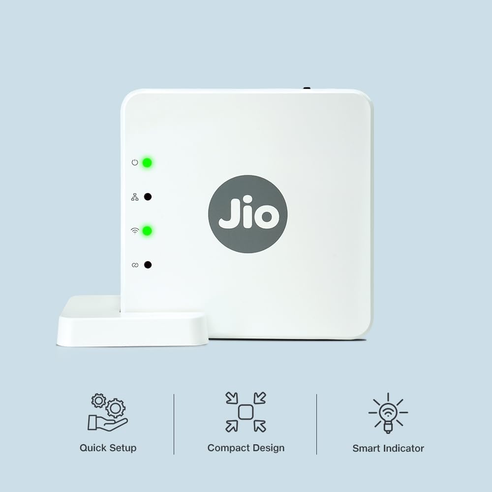 Jio Wi-Fi Mesh Device JCM0112, AC1200 Dual Band, Works with JioFiber Only, Easy Installation Using JioHome App