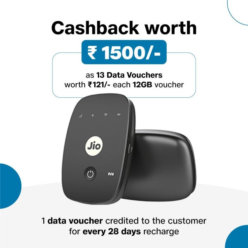 JioFi M2S Black | 4G Router from Jio | On The Go Device | Video & HD Voice Calls | Connect & Share | Cashback Worth ₹1500* JioFi M2S Black | 4G Router from Jio | On The Go Device | Video & HD Voice Calls | Connect & Share | Cashback Worth ₹1500*