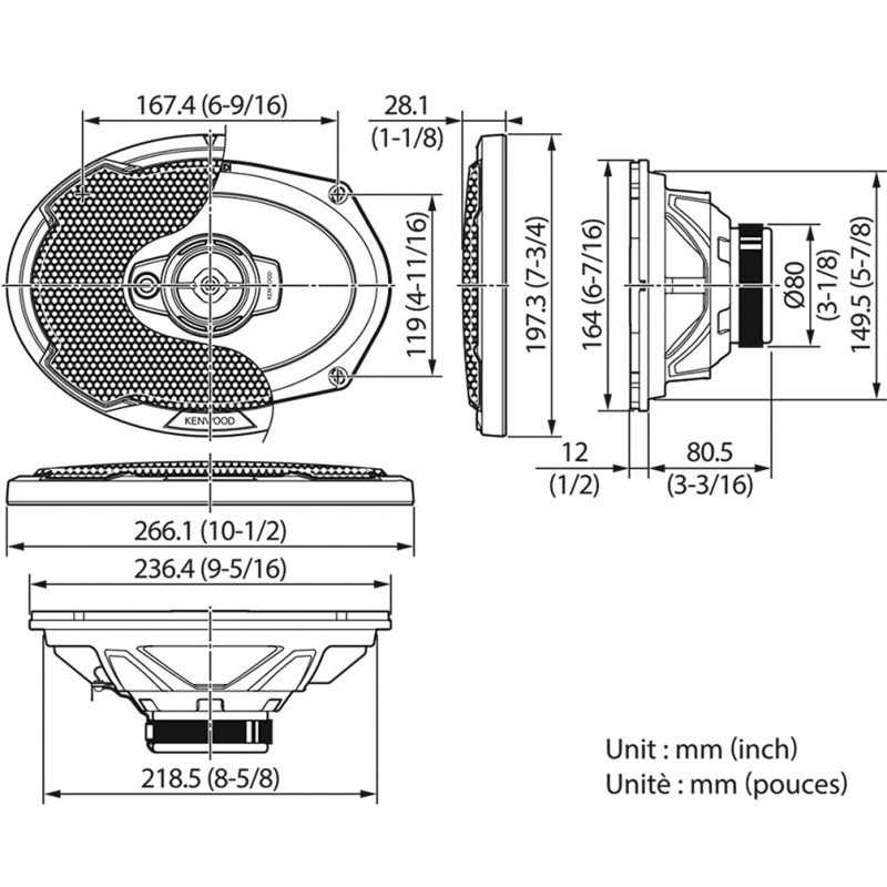 Kenwood Kfc-PS6976-6 X 9 3-Way Speakers - 550W Kenwood Kfc-PS6976-6 X 9 3-Way Speakers - 550W