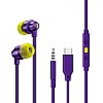 Logitech G333 Wired Gaming Earphones with Gaming-Grade Dual Drivers with USB-C Adapter - Purple