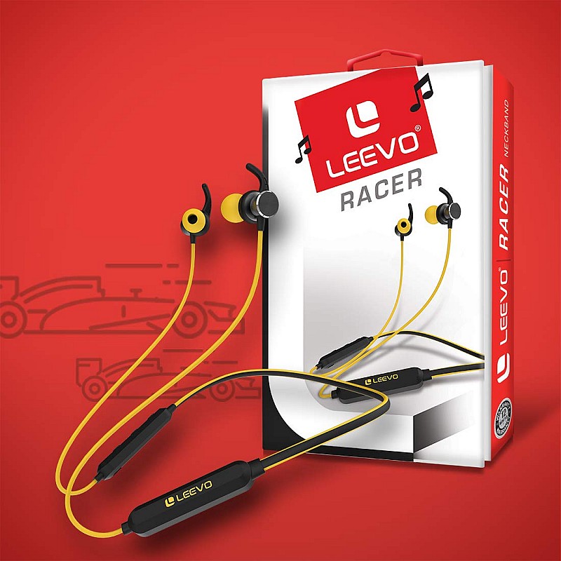 Leevo Racer Wireless Neckband Earphones with Micro SD Support and a Punchy Sound Ink 