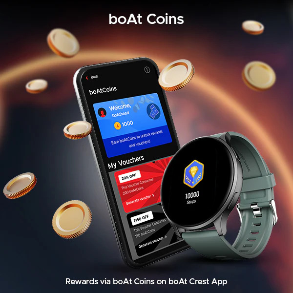boAt Lunar Prime 1.45" AMOLED Display, BT Calling Smartwatch Sage Green Strap boAt Lunar Prime 1.45" AMOLED Display, BT Calling Smartwatch Sage Green Strap
