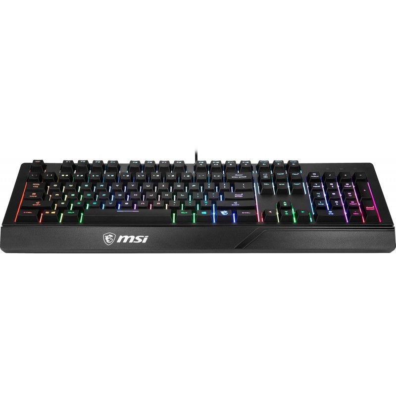 MSI Vigor GK20 US Backlit RGB Wired Dedicated Hotkeys Anti-Ghosting Water Resistant Gaming Keyboard Black