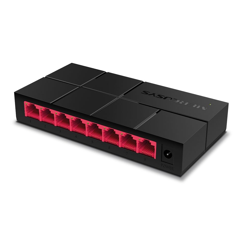 Mercusys 8-Ports 10/100/1,000 Mbps Desktop Switch MS108G Ethernet Network Hub | RJ45 | Plug and Play | Auto MDI/MDIX Supported