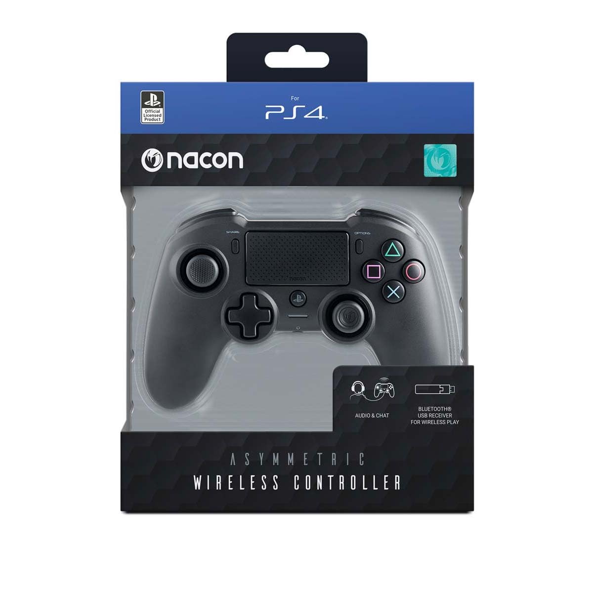 Nacon Asymmetric Wireless Controller for Playstation 4- Black (Seal Pack)