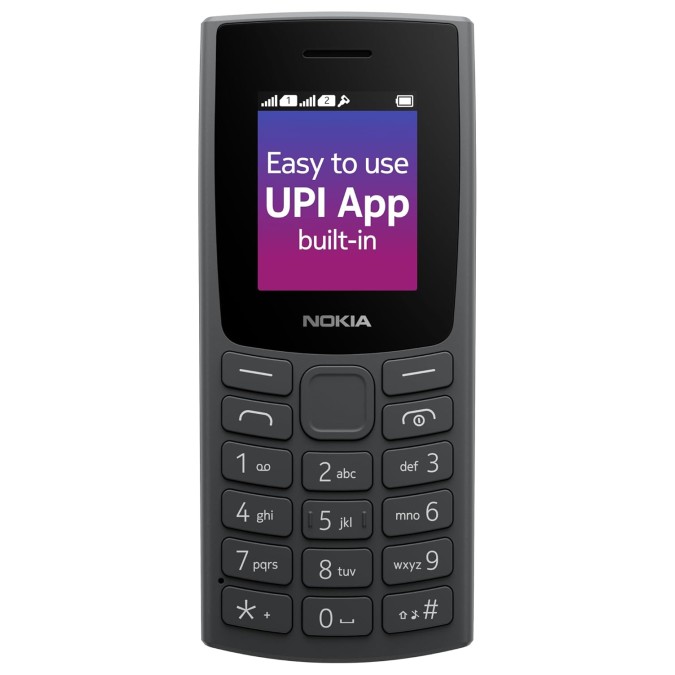 Nokia 106 Dual Sim, Keypad Phone with Built-in UPI Payments App, Long-Lasting Battery, Wireless FM Radio & MP3 Player, and MicroSD Card Slot | Charcoal