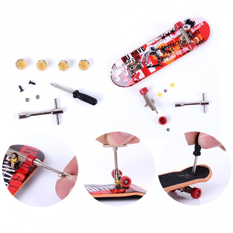 PATPAT 1Pc Mini Skateboard Finger Board Skate Boarding Kit PATPAT 1Pc Mini Skateboard Finger Board Skate Boarding Kit