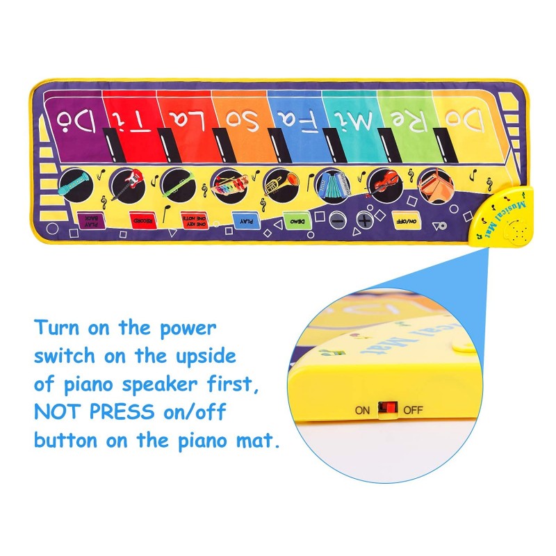 PATPAT� Musical Mat for Kids, Kids' Piano Mat, Rainbow Piano Keyboard Play Mat Floor Music Mat for Toddlers, Early Educational Music Sound Toys Gift for Boys Girls 1-3 Years (Multicolor1) PATPAT� Musical Mat for Kids, Kids' Piano Mat, Rainbow Piano Keyboard Play Mat Floor Music Mat for Toddlers, Early Educational Music Sound Toys Gift for Boys Girls 1-3 Years (Multicolor1)