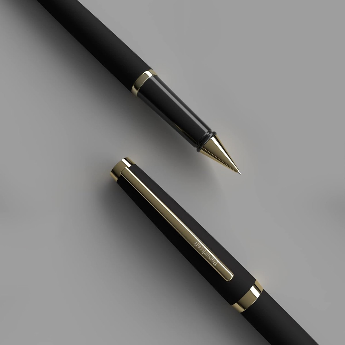 Paperkraft Expressions Gift Set - 1 Ceramic Roller ball Metal Pen with Gold trims 0.6 mm Stainless Steel Tip + 1 Stainless Steel Key Chain + 1 Free* Rakhi Band