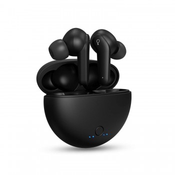 Pebble Arc TWS Earbuds with Bluetooth V5.0, Immersive Audio, Up to 15H Total Playback, Instant Voice Assistant, Easy Access Controls with Mic and Dual Tone Ergonomic Design (White) Type C Charging case
