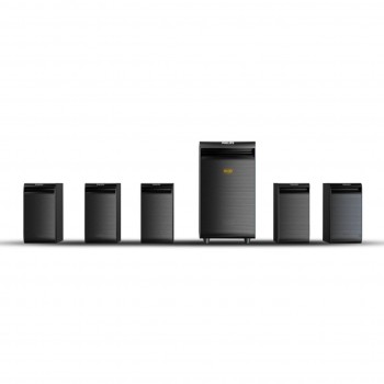 Philips Audio TAV5557 5.1 Channel 80W Bluetooth Multimedia Speaker System with 5x15W Satellite Speakers, Multi-Connectivity Option with Supporting USB, AUX, FM & Remote Control (Black)