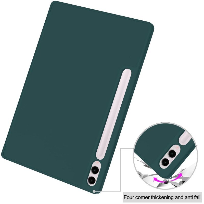ProElite Cover for Galaxy Tab S9 FE Plus/S9 Plus/S10+ 12.4" Cover, Soft Flexible Flip Case Cover with S Pen Holder for Samsung Galaxy Tab S9 FE+/S9 Plus/S10+ 12.4 inch, [Recoil Series]- Dark Green