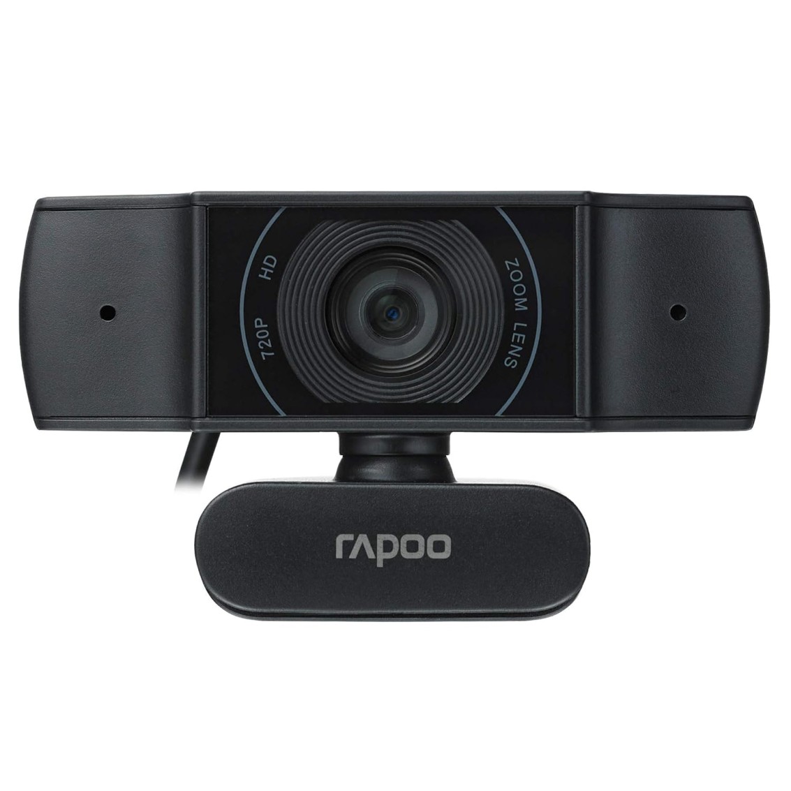 RAPOO C200 720P HD Webcam with Microphone, USB Computer Camera, Dual Noise Reduction Mics, 100° Wide-Angle Lens, Plug & Play, Ideal for Zoom, Skype, Teams, Video Calls, and Conferencing.