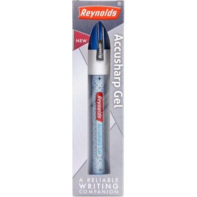 Reynolds ACCUSHARP 10 CT HANGER - BLUE I Lightweight Ball Pen With Comfortable Grip for Extra Smooth Writing I School and Office Stationery | Pen for BTS