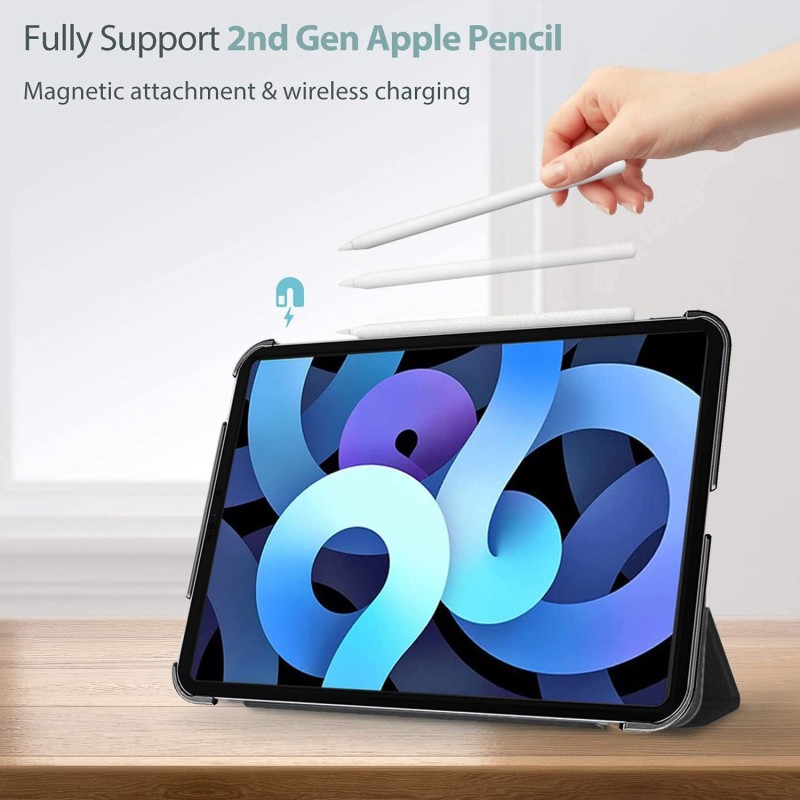 Robustrion Cover for iPad Air 5th Generation Cover / 4th Generation Smart Flip Case with Translucent Back - Black Robustrion Cover for iPad Air 5th Generation Cover / 4th Generation Smart Flip Case with Translucent Back - Black