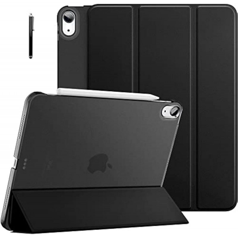 Robustrion Cover for iPad Air 5th Generation Cover / 4th Generation Smart Flip Case with Translucent Back - Black Robustrion Cover for iPad Air 5th Generation Cover / 4th Generation Smart Flip Case with Translucent Back - Black