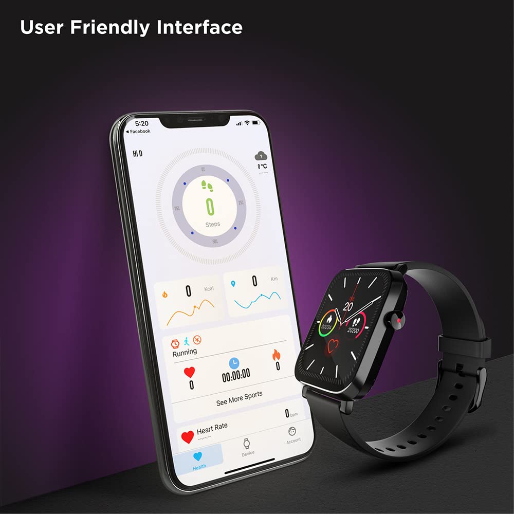 Syska PLUTO Smartwatch Black