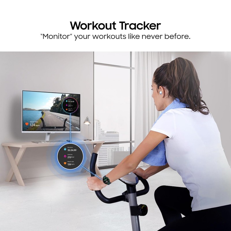 Samsung 27-Inch(68.6cm) M5 FHD Smart Monitor, Mouse & Keyboard Control, OTT Apps, IoT Hub, Office 365, Workout Tracker, Multiple Ports, Speakers, Remote, Bluetooth (LS27DM501EWXXL, White)
