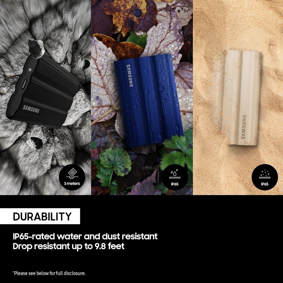 Samsung T7 Shield Portable SSD 4TB USB 3.2 Gen2 External SSD, Black, Up to 1,050MB/s, Rugged, IP65 Water & Dust Resistant, for Photographers, Content Creators and Gaming, Mac Compatible, MU-PE4T0S