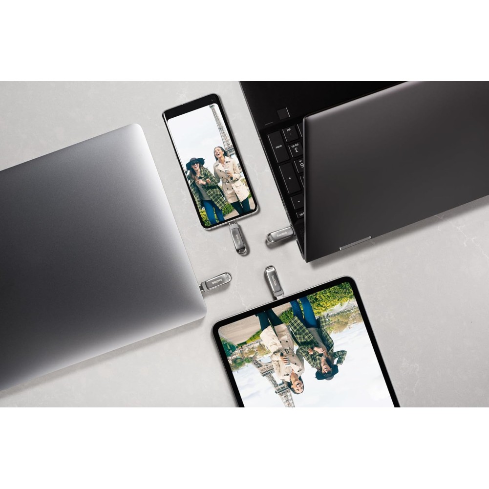 SanDisk Ultra Dual Drive Luxe USB_c Type-C 32GB, OTG, Upto 150MB/S, Pendrive, Silver, 5Y Warranty (SDDDC4-032G-I35)