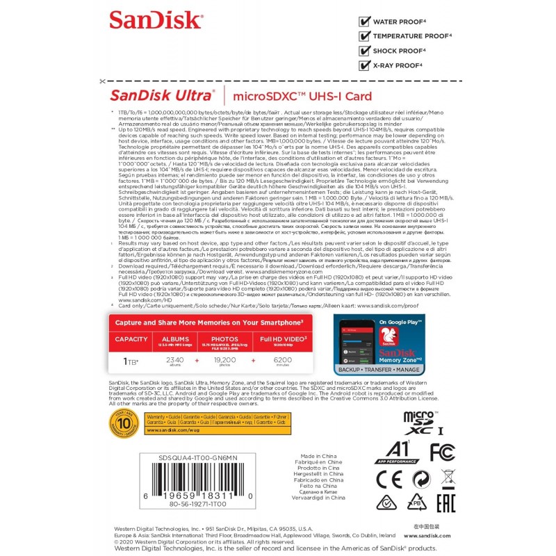 SanDisk Ultra microSD UHS-I Card 512GB, 120MB/s R SanDisk Ultra microSD UHS-I Card 512GB, 120MB/s R