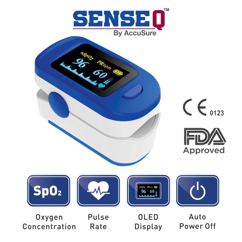 Finger Tip Pulse Oximeter with OLED Display, CE0123 Certified Blue color Finger Tip Pulse Oximeter with OLED Display, CE0123 Certified Blue color