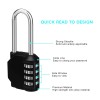 Serplex® Padlock 4 Digit Combination Lock, Resettable Padlock Long Shackle Luggage Lock, Weatherproof Heavy Duty Long Padlock Combination for Lockers, Outdoor Fence, Suitcase, Travel Bag (Black) Serplex® Padlock 4 Digit Combination Lock, Resettable Padlock Long Shackle Luggage Lock, Weatherproof Heavy Duty Long Padlock Combination for Lockers, Outdoor Fence, Suitcase, Travel Bag (Black)
