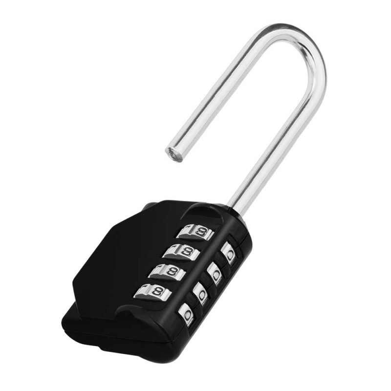 Serplex® Padlock 4 Digit Combination Lock, Resettable Padlock Long Shackle Luggage Lock, Weatherproof Heavy Duty Long Padlock Combination for Lockers, Outdoor Fence, Suitcase, Travel Bag (Black) Serplex® Padlock 4 Digit Combination Lock, Resettable Padlock Long Shackle Luggage Lock, Weatherproof Heavy Duty Long Padlock Combination for Lockers, Outdoor Fence, Suitcase, Travel Bag (Black)
