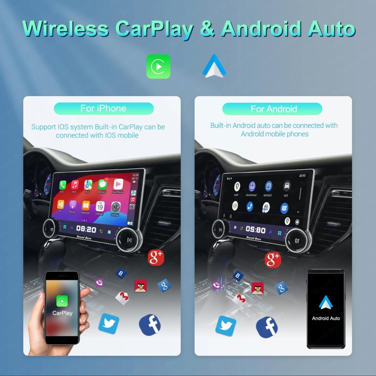 Sound Boss 2K Diamond Series Androidify 3rd Generation 11.8 Inch (4GB/64GB) Android Car Stereo
