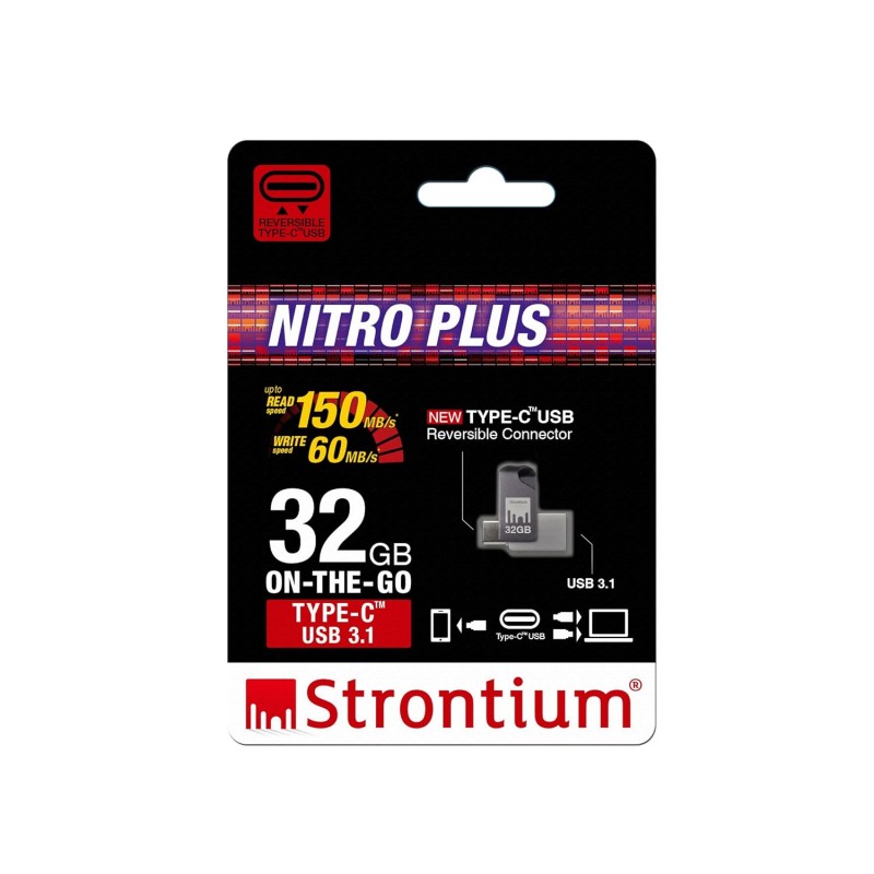 Strontium Nitro Plus 32GB Type-C USB 3.1 Flash Drive Strontium Nitro Plus 32GB Type-C USB 3.1 Flash Drive