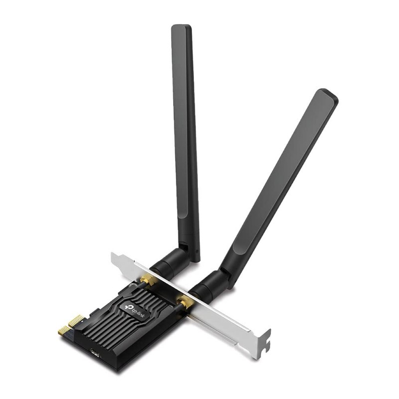 TP-Link AX1800 Wi-Fi 6 High Gain Antennas Bluetooth 5.2 PCIe Adapter, Dual-Band, Low-Profile Bracket, MU-MIMO, Low- Latency Gaming, Supports Windows 10/11, Highly Secure WPA3 (Archer TX20E), Black TP-Link AX1800 Wi-Fi 6 High Gain Antennas Bluetooth 5.2 PCIe Adapter, Dual-Band, Low-Profile Bracket, MU-MIMO, Low- Latency Gaming, Supports Windows 10/11, Highly Secure WPA3 (Archer TX20E), Black