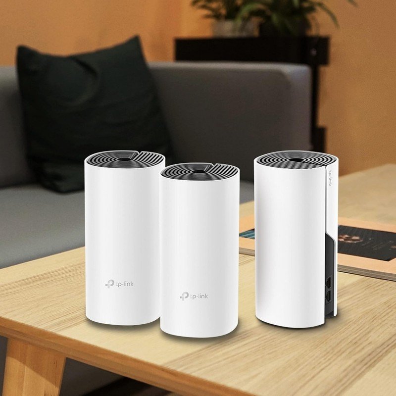TP-Link Deco M4 Whole Home Mesh Wi-Fi System, Seamless Roaming and Speedy (Ac1200), Dual_Band, Work with Amazon Echo/Alexa, Router and Wi-Fi Booster, Parent Control Router, Pack of 3 TP-Link Deco M4 Whole Home Mesh Wi-Fi System, Seamless Roaming and Speedy (Ac1200), Dual_Band, Work with Amazon Echo/Alexa, Router and Wi-Fi Booster, Parent Control Router, Pack of 3