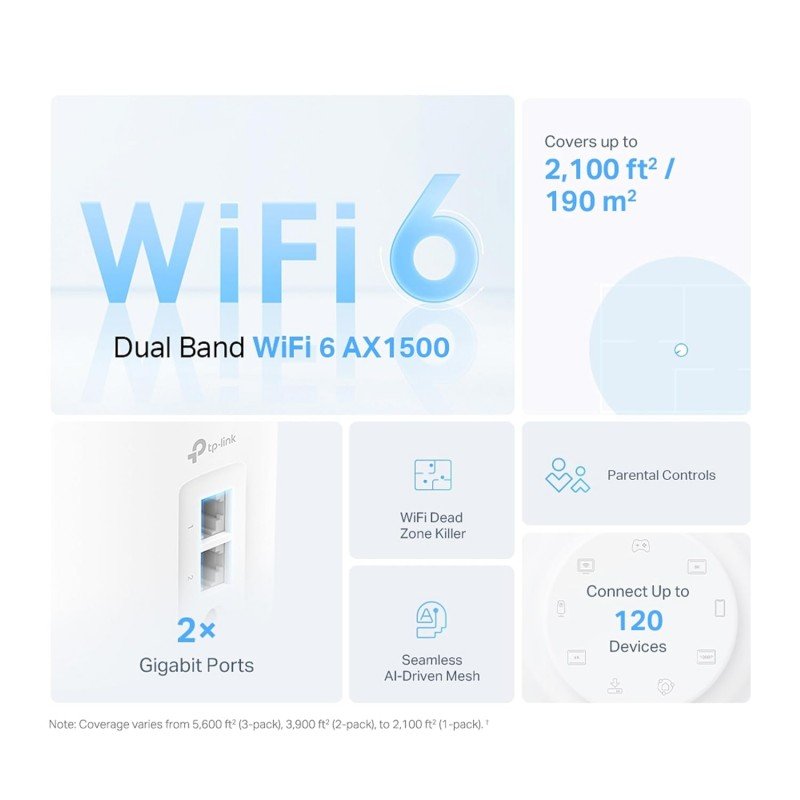 TP-Link Deco X10 AX1500 Whole Home Dual Band Mesh Wi-Fi 6 System, AI-Driven, Coverage up to 2100ft²,Connect up to 120 Devices,Ideal for Gaming&4K, Alexa and Google Home Compatible, Pack of 1 TP-Link Deco X10 AX1500 Whole Home Dual Band Mesh Wi-Fi 6 System, AI-Driven, Coverage up to 2100ft²,Connect up to 120 Devices,Ideal for Gaming&4K, Alexa and Google Home Compatible, Pack of 1
