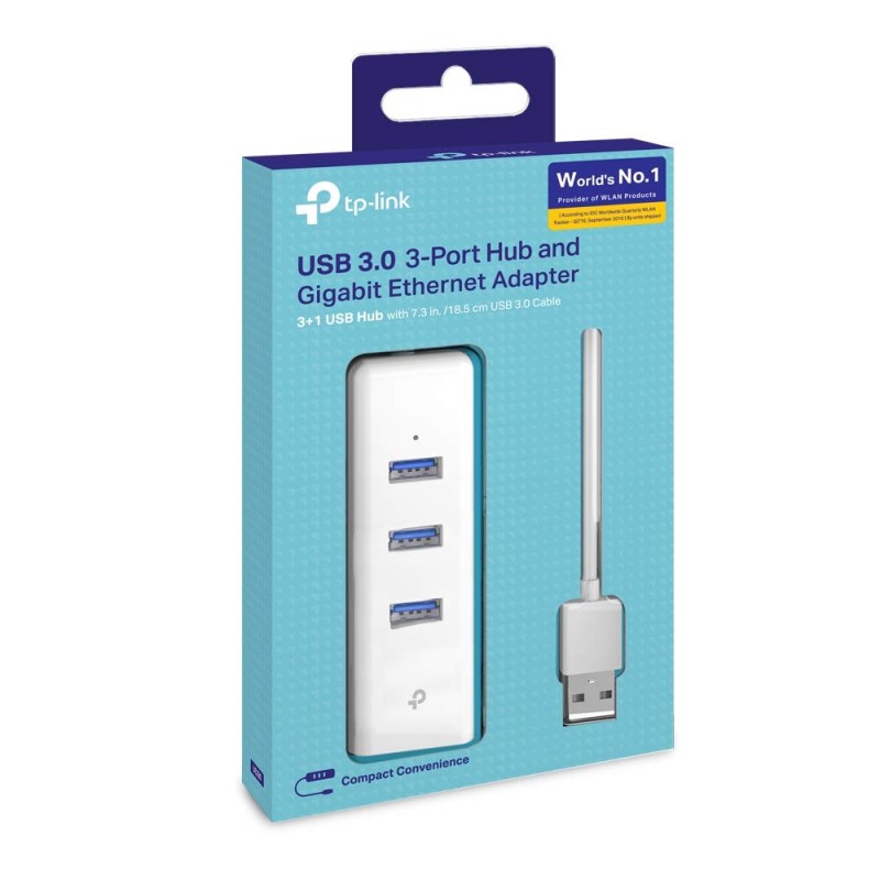 TP-Link Ue330 USB 3.0 3-Port Hub & Gigabit Ethernet Adapter 2 in 1 USB Adapter for Laptop- Plug and Play, White TP-Link Ue330 USB 3.0 3-Port Hub & Gigabit Ethernet Adapter 2 in 1 USB Adapter for Laptop- Plug and Play, White