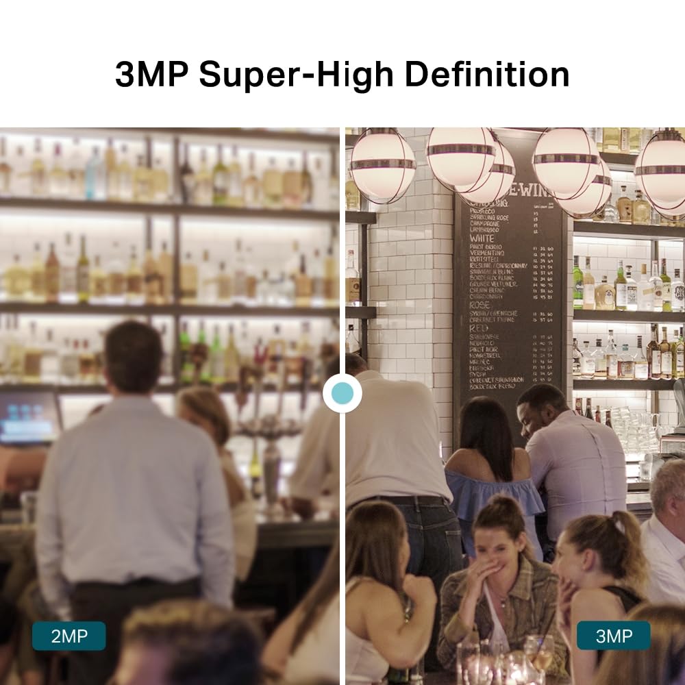 TP-Link VIGI 3MP IR Turret Network Smart Security Camera, Night Vision, AI Detection, H.265+, Corridor Mode, PoE/ 12V DC, Video Enhancement, Remote Control (VIGI C430I(4mm))