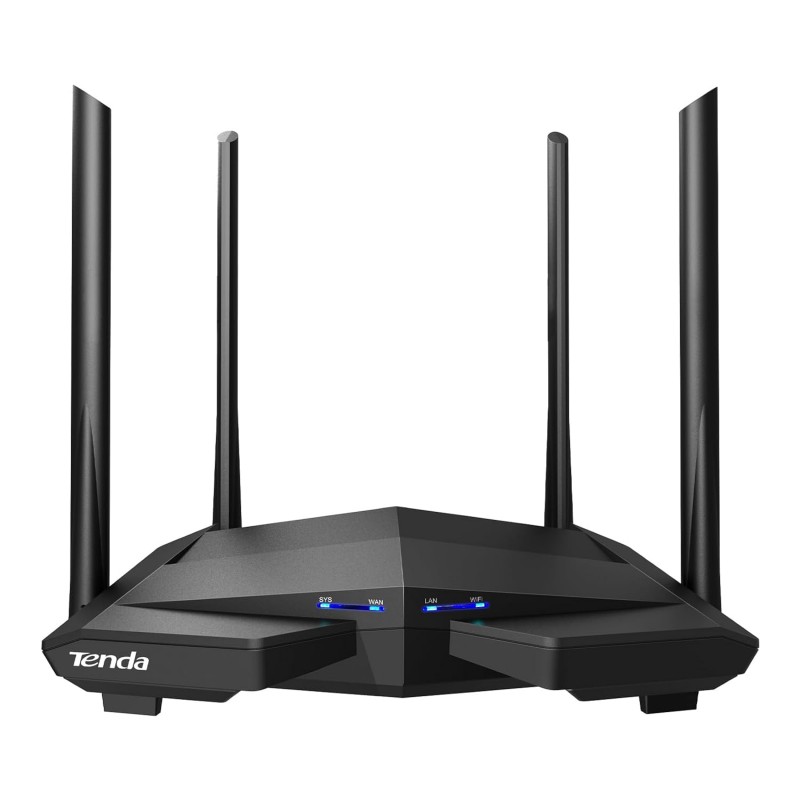 Tenda AC10 AC1200 Wireless Smart Dual-Band Gigabit WiFi Router, MU-MIMO, 4 Gigabit Ports, 867Mbps/5 GHz+ 300Mbps /2.4GHz, Support VPN Server, WiFi Schedule, (Black, Not a Modem) Tenda AC10 AC1200 Wireless Smart Dual-Band Gigabit WiFi Router, MU-MIMO, 4 Gigabit Ports, 867Mbps/5 GHz+ 300Mbps /2.4GHz, Support VPN Server, WiFi Schedule, (Black, Not a Modem)