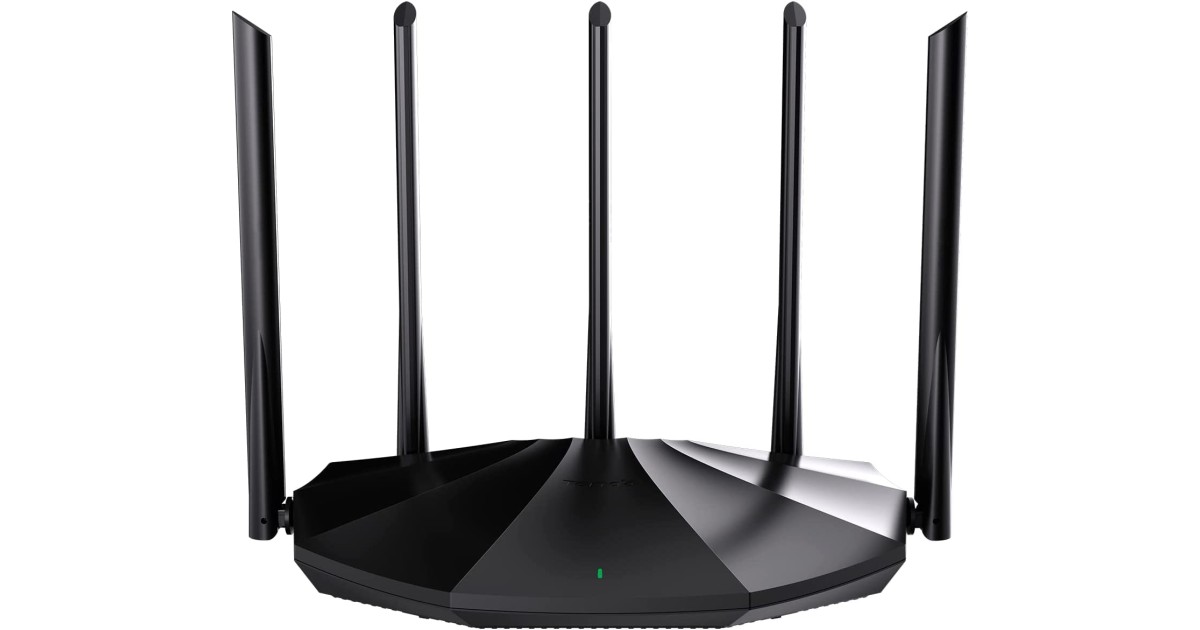 Tenda RX1 Pro Routeur WiFi 6 AX1500 - Bi-Bande, 5 Antennes 6dBi, Couverture Étendue