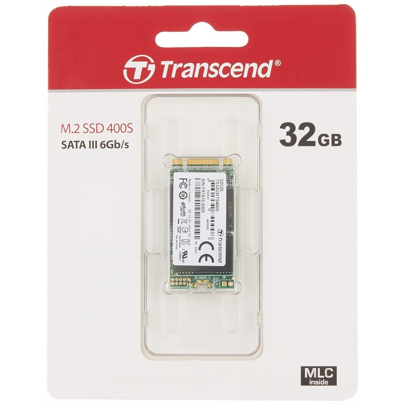 Transcend MTS400 32GB M.2 SATA III 2240 MLC Internal Solid State Drive (TS32GMTS400)