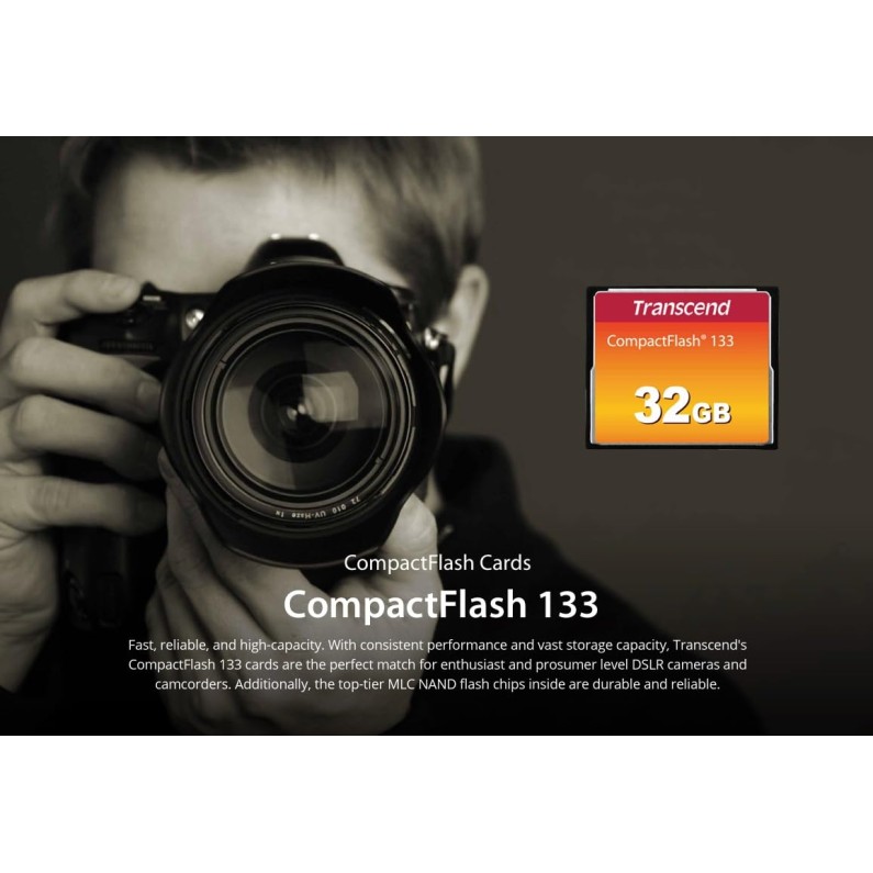 Transcend 4GB 133x Ultra Speed Compact Flash Card (TS4GCF133) Transcend 4GB 133x Ultra Speed Compact Flash Card (TS4GCF133)