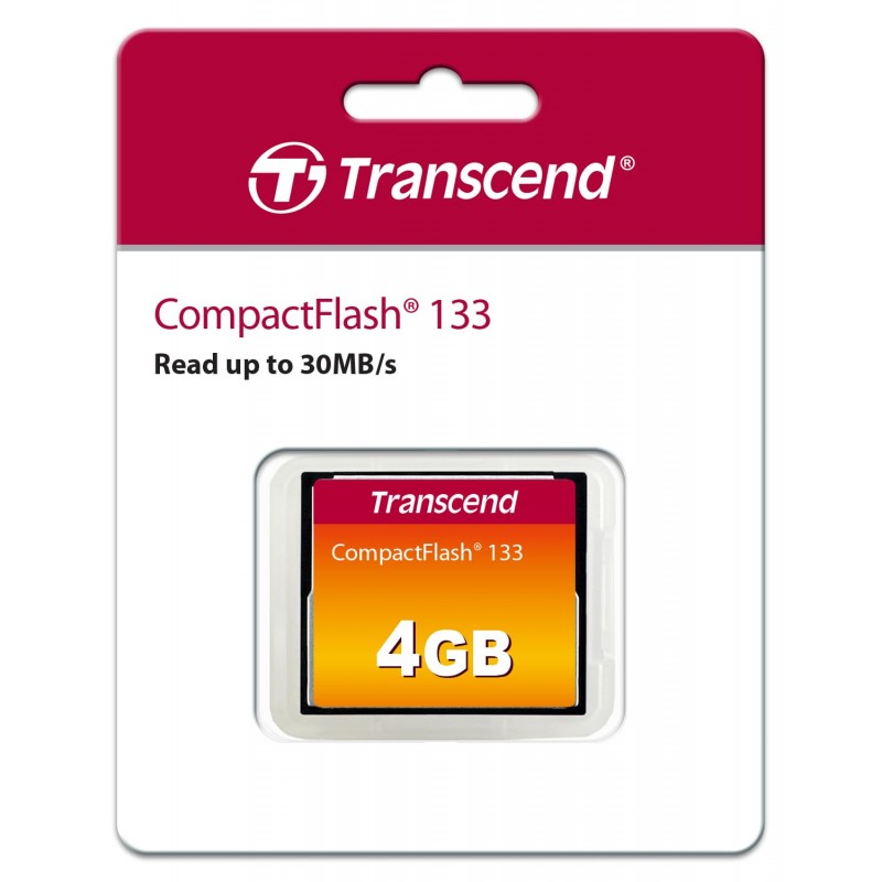 Transcend 4GB 133x Ultra Speed Compact Flash Card (TS4GCF133) Transcend 4GB 133x Ultra Speed Compact Flash Card (TS4GCF133)