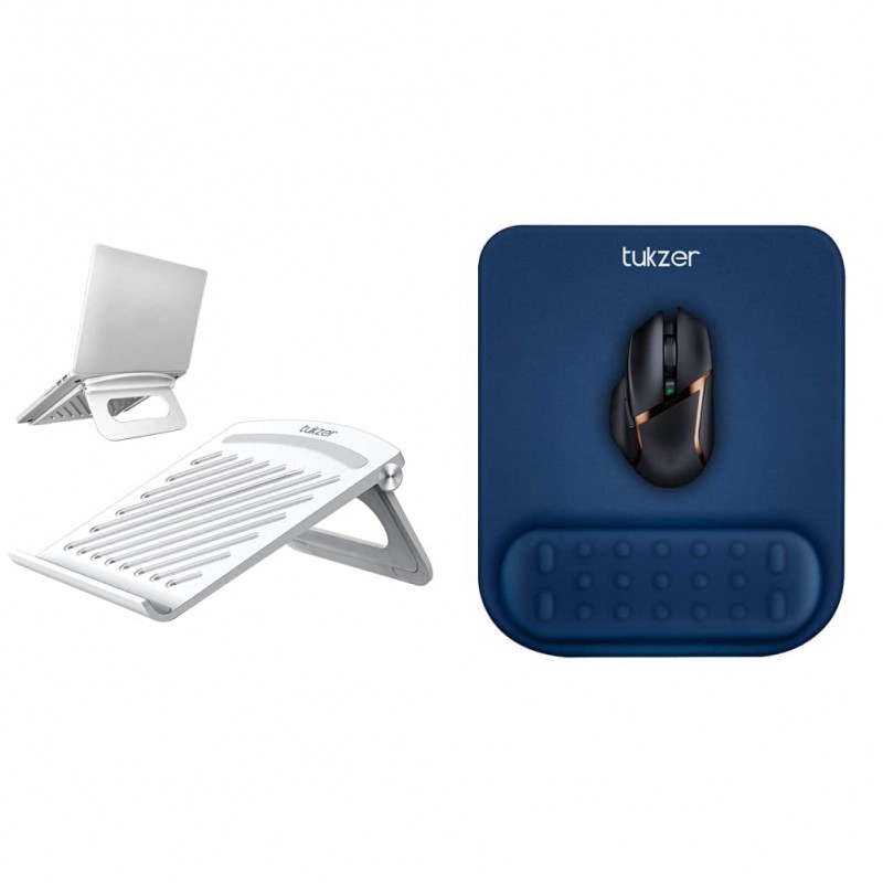 Tukzer Foldable Tabletop Laptop Stand Lap Desks, Portable Notebook Riser Stand & Gel Mouse Pad Wrist Rest Memory-Foam Ergonomic Mousepad| Cushion Wrist Support & Pain Relief Tukzer Foldable Tabletop Laptop Stand Lap Desks, Portable Notebook Riser Stand & Gel Mouse Pad Wrist Rest Memory-Foam Ergonomic Mousepad| Cushion Wrist Support & Pain Relief