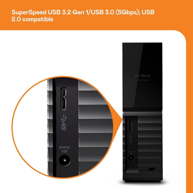 Western Digital WD 8TB My Book Desktop External Hard Disk Drive-3.5Inch, USB 3.0 with Automatic Backup,256 Bit AES Hardware Encryption,Password Protection,Compatible with Windows&Mac, Portable HDD Western Digital WD 8TB My Book Desktop External Hard Disk Drive-3.5Inch, USB 3.0 with Automatic Backup,256 Bit AES Hardware Encryption,Password Protection,Compatible with Windows&Mac, Portable HDD